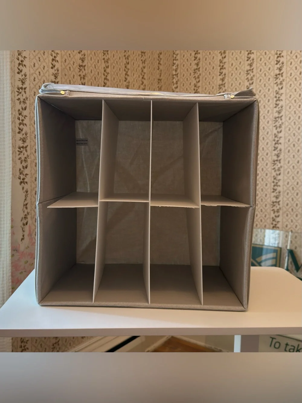 Brightroom fabric shoe storage organizer cube with clear zipper lid